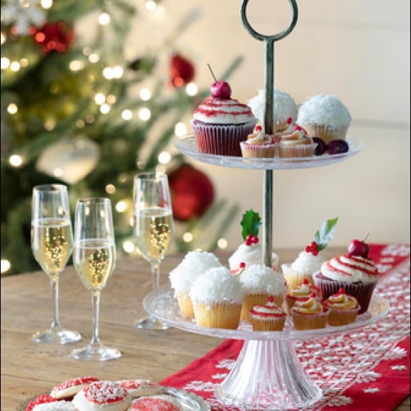 Park Hill Collection 2 Tier Glass Server - Picture 3 of 4